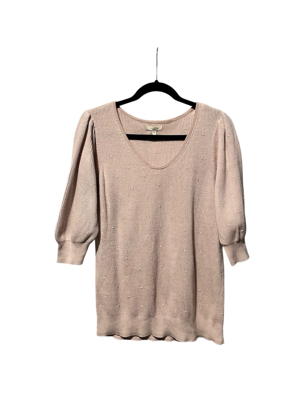Maurices Light Pink Puff Sleeve Sweater Large